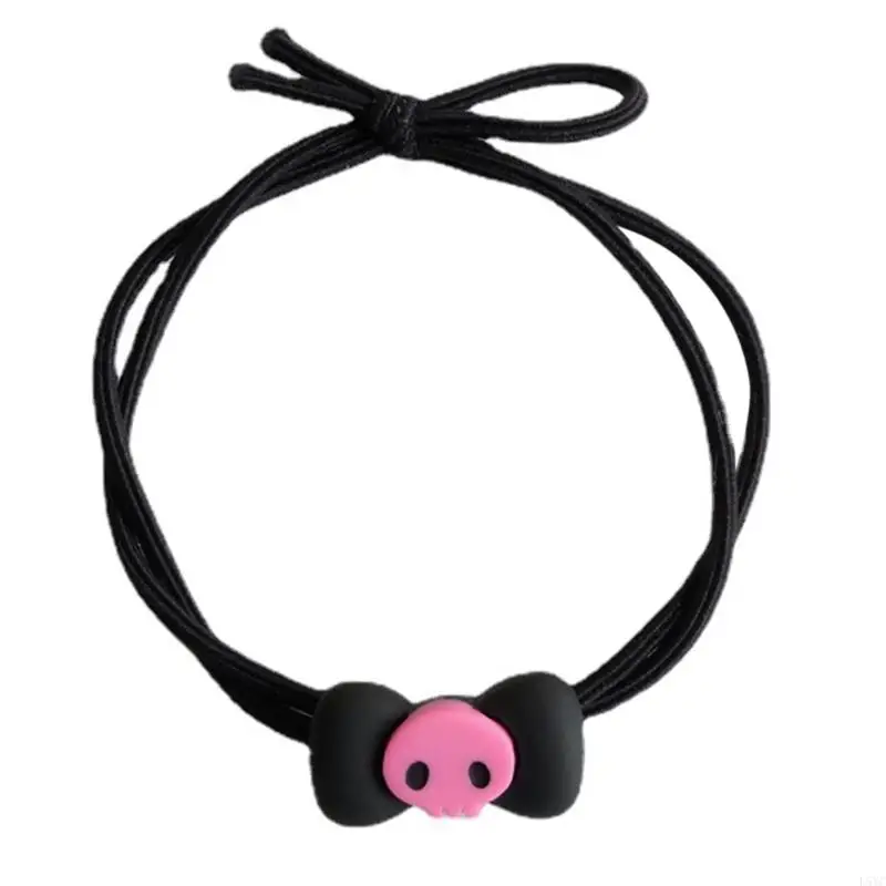 

L5YC Bows Hair Tie Elastic Skull Scrunchies y2k Hair Tie Skull Hair Tie Bows Hair Rope Bows Scrunchies Bows Ponytail Holder