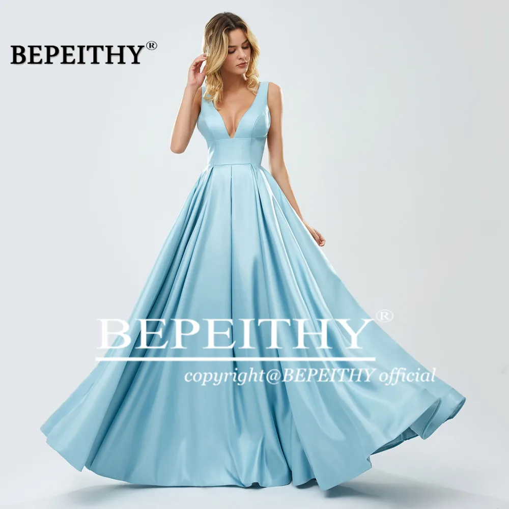 BEPEITHY – robe De soirée longue, col en V, corsage transparent, Sexy, 2021