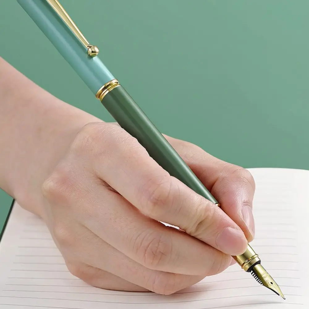 Modern Minimalist Metal Fountain Pen Office School Stationery Smooth Writing Instrument Calligraphy Gift Box Set