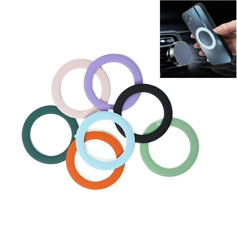

Магнитная круглая кольцевая пластина для мобильного телефона для Magsafe, магнитное беспроводное зарядное устройство, задняя наклейка, мобильный телефон для iPhone 14 15 Xiaomi