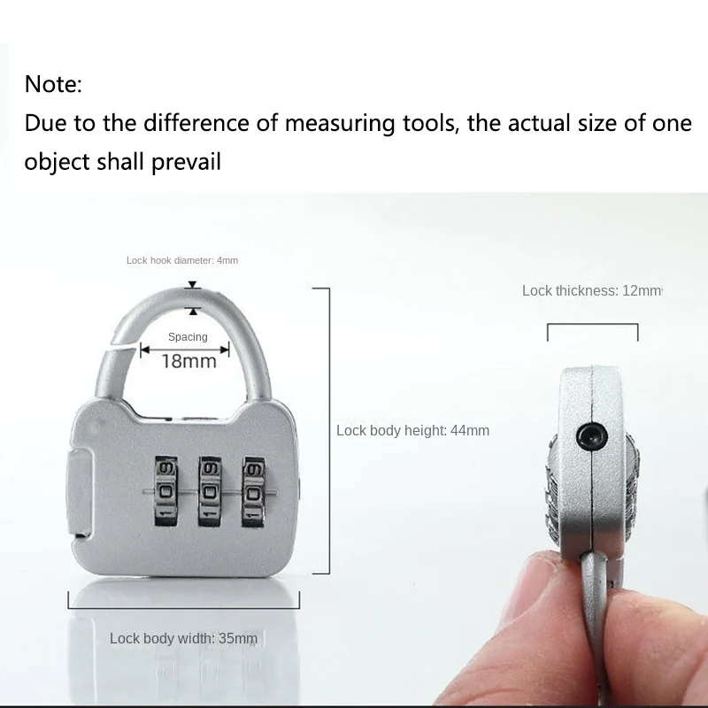 1 pz colore Mini Password lucchetto Trolley Case Password Lock studente dormitorio Cabinet Password Lock zaino chiusura con cerniera