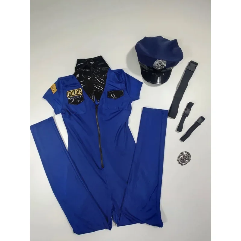 Costume de Policier Sexy pour Femme Adulte, Robe de Barrage, Uniforme d'Halloween, Combinaison Cosplay de Police