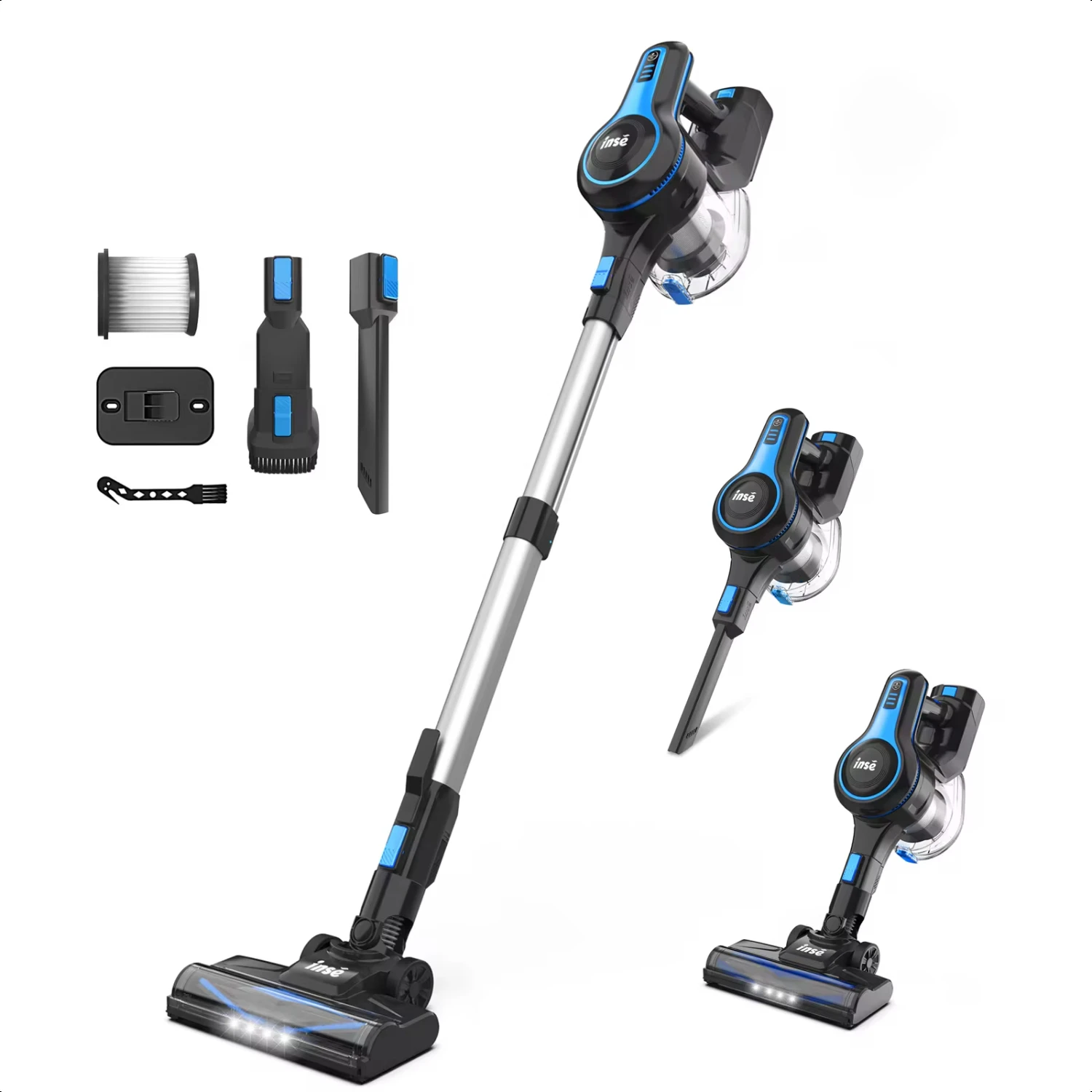 

Cordless Vacuum Cleaner, 20Kpa Lightweight Stick Vacuum with 2200mAh Battery, Hard Floor Carpet Hair Car Cleaning