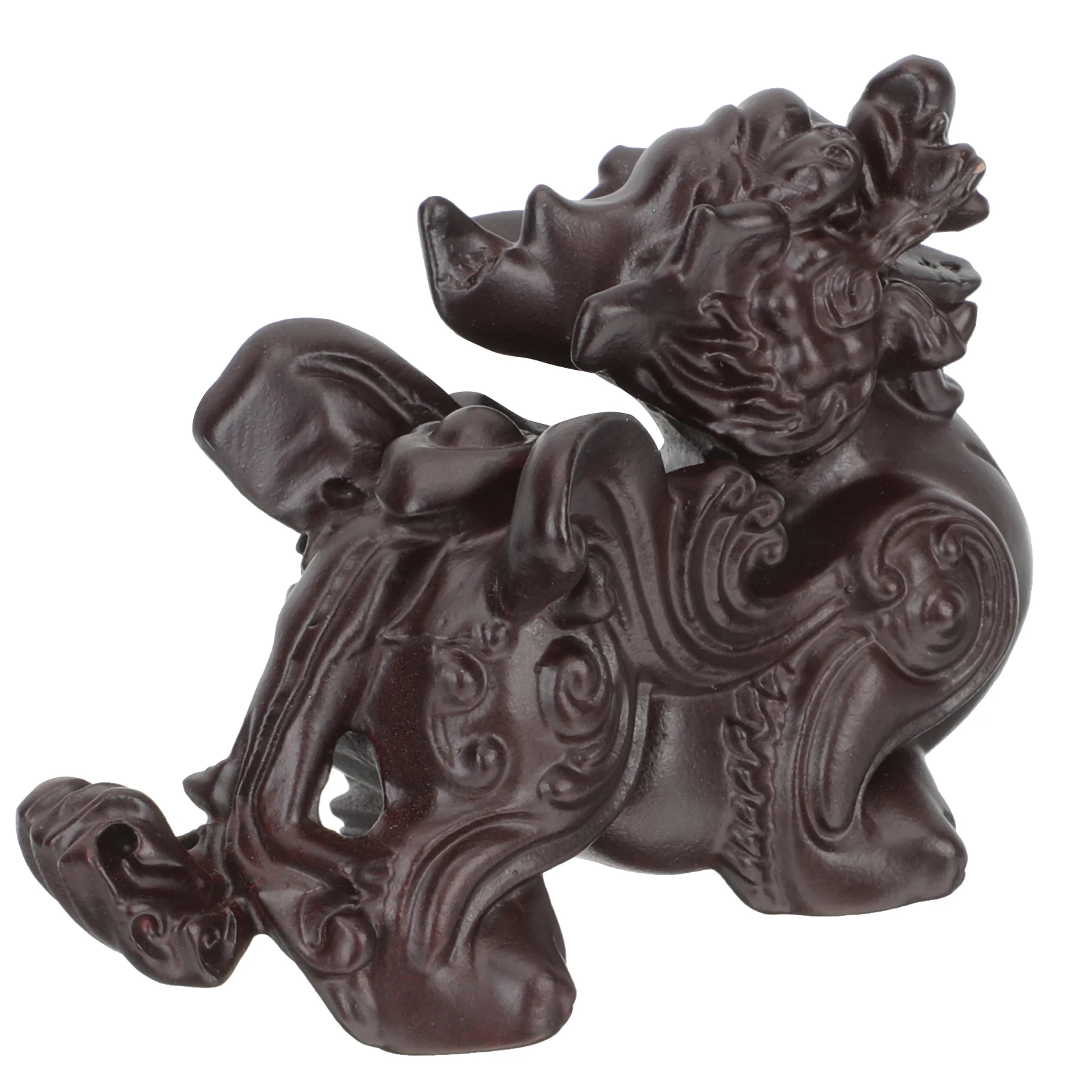 

Black Sandalwood Pi Vintage Wooden Animal Statue For Table Lawn Car Cake Decoration Small Animal Ornament Desk
