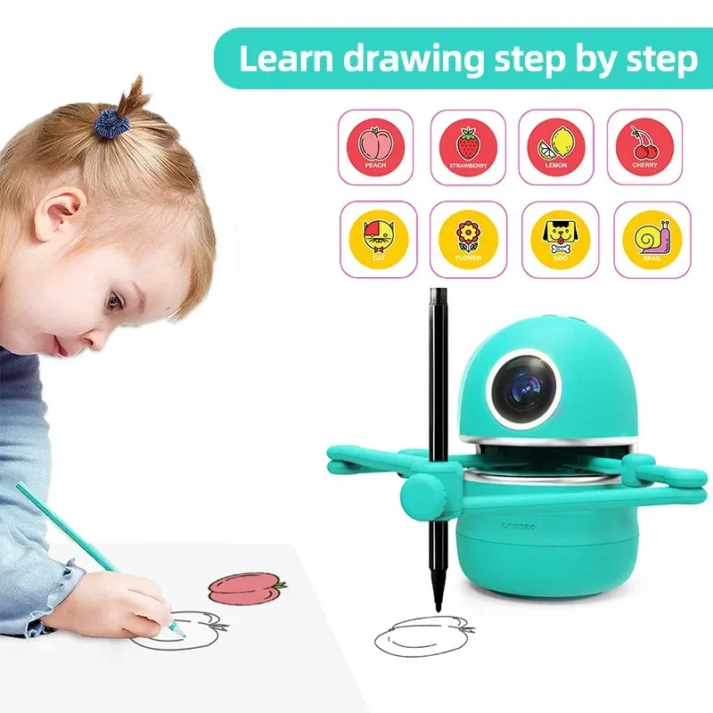 Drawing Robot Early Educational Toys Interactive Talking Teach Drawing Book Kids Flashcard Learning Toy Robot For Gift