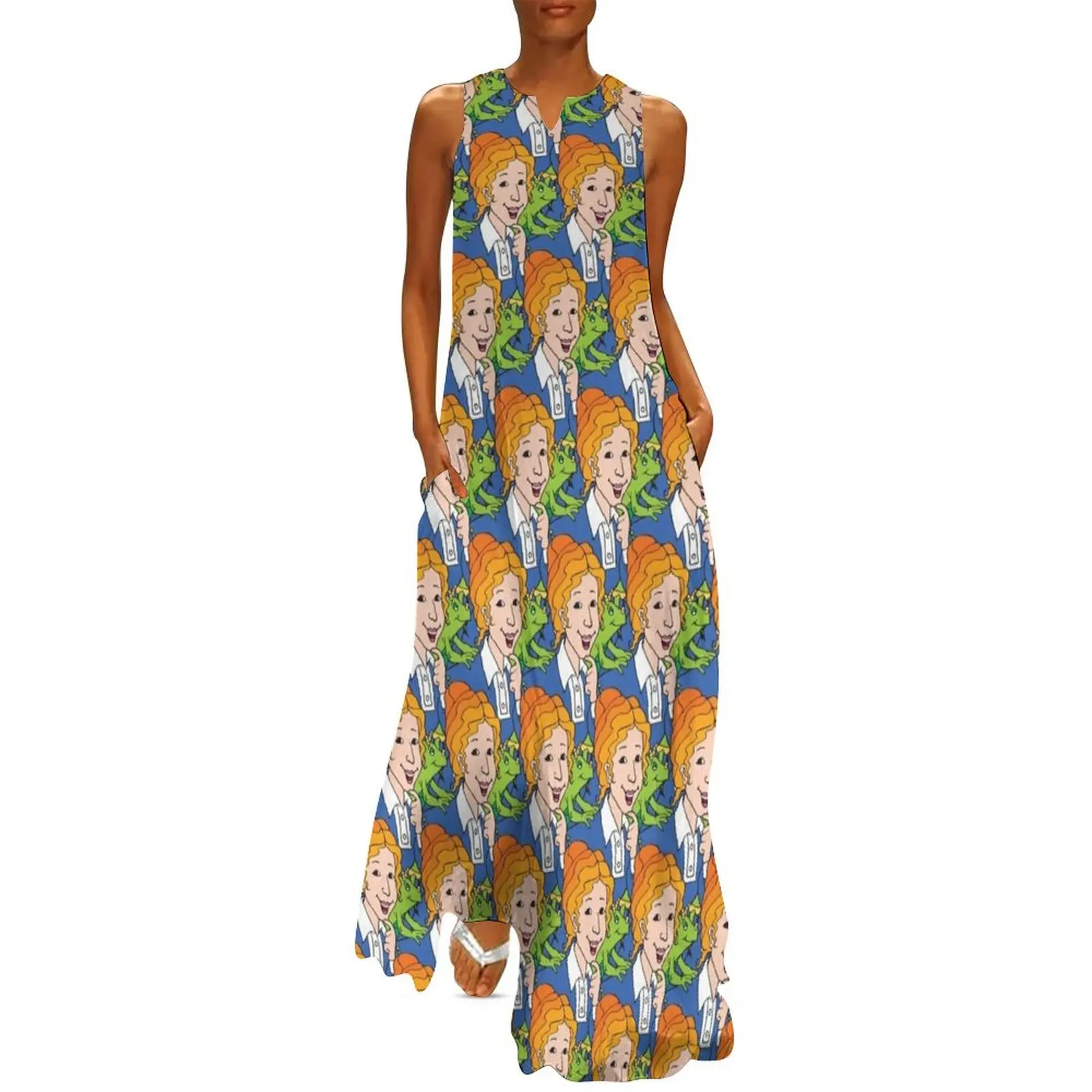 Frizzle Pattern Long Dress Beachwear Dress woman women party dresses Dress