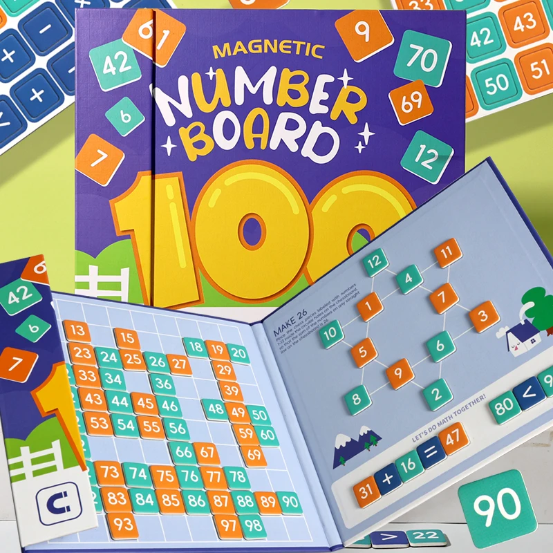 

Magnetic Arithmetic Teaching Aids Math Board Games Cognitive Interactive Playset Game For Travel Develop Skills Aged 3 Kids Home