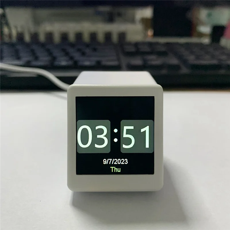 A11E-Smart WIFI Weather Station Clock DIY Cute GIF Animations Desktop Decoration Electronic Album Function MINI Clock B Easy Ins