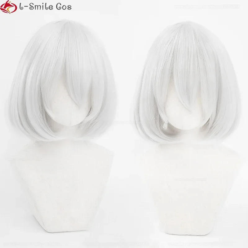 

vivi 2025 High Quality No. 2 B 2B YoRHa No.9 Type S 9S Cosplay Short Silver White Hair Party Wigs +Wig Cap