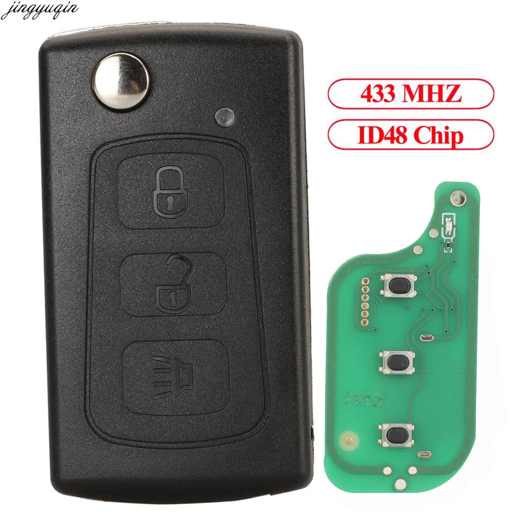 Jingyuqin Flip Remote Car Key Control 433Mhz ID48 For Great Wall Haval Hover H3 H5 3 Buttons Aftermarket Fob Gernuine Parts