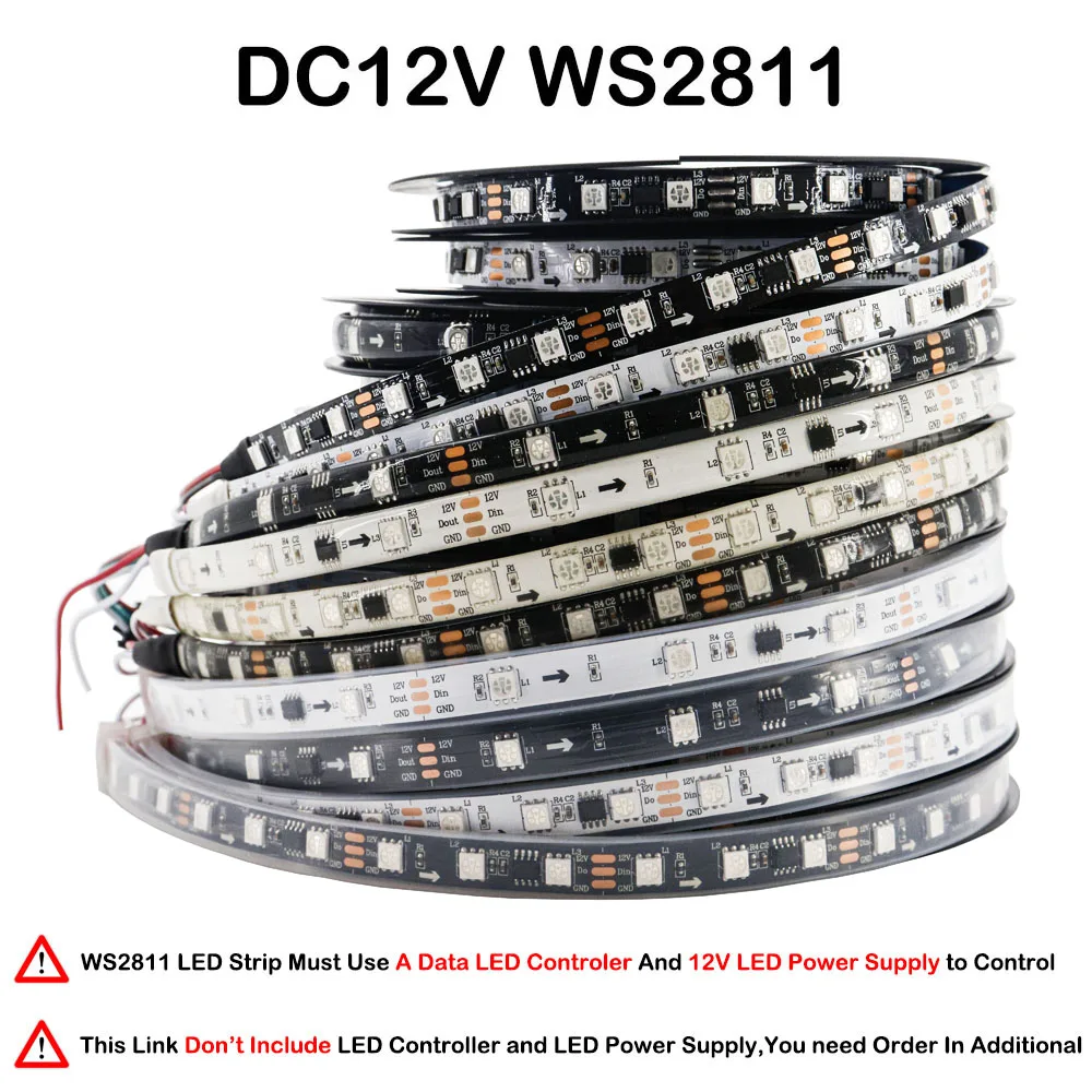 WS2812B WS2815 WS2813 Individuell adressierbarer RGBIC-LED-Streifen WS2811 WS2812 30/60/144 Pixel/LEDs/m Smart Tape Light DC5V/12V