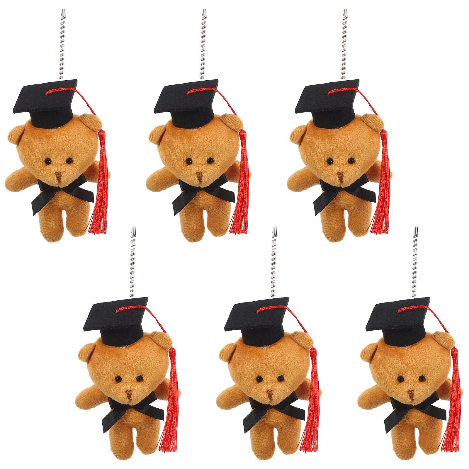 

6Pcs Graduation Bear Small: Hanging Graduation Bear Pendant with Cap - Mini Animal Ornament for Gift Box Card Decoration