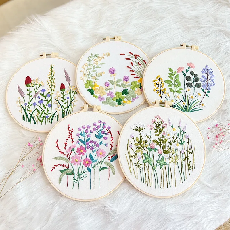 Embroidery Kit for Beginners Adults, Beginner Embroidery Kit for Adults, Floral Embroidery Kit for Beginners Flowers