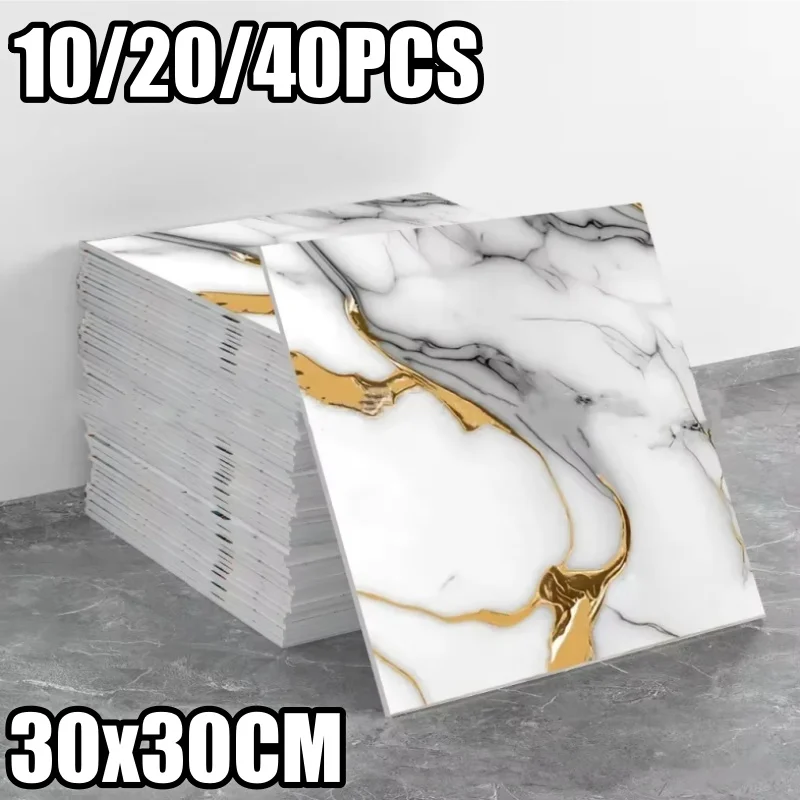 Película de pared de mármol de simulación 3D impermeable, pegatina de azulejo de vinilo autoadhesiva, papel tapiz extraíble a prueba de aceite para renovación de decoración del hogar