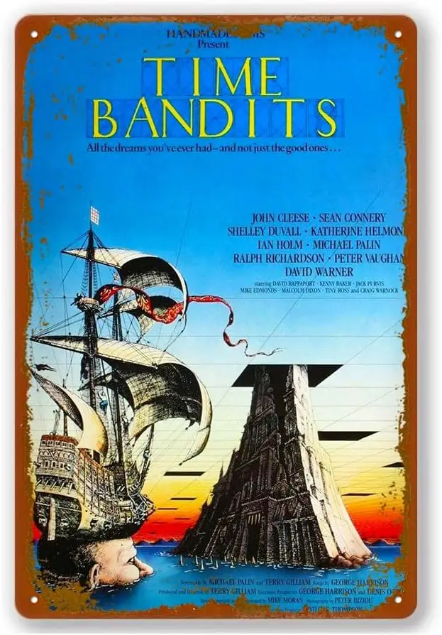 Vintage Metal Tin Sign Time Bandits Film and Television Poster Wall Deco for Bar Coffee Man Cave 8 X 12 Inch