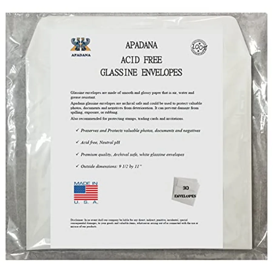 

Acid Free Glassine Envelopes 30 Bags 9 1/2 x 11 Inches
