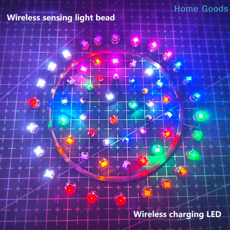 5Pcs DC 5V Wireless Power Supply Transmitter Coil USB Wireless Receiver LED Light Induction Lamp Toys Model Robots Sand Table