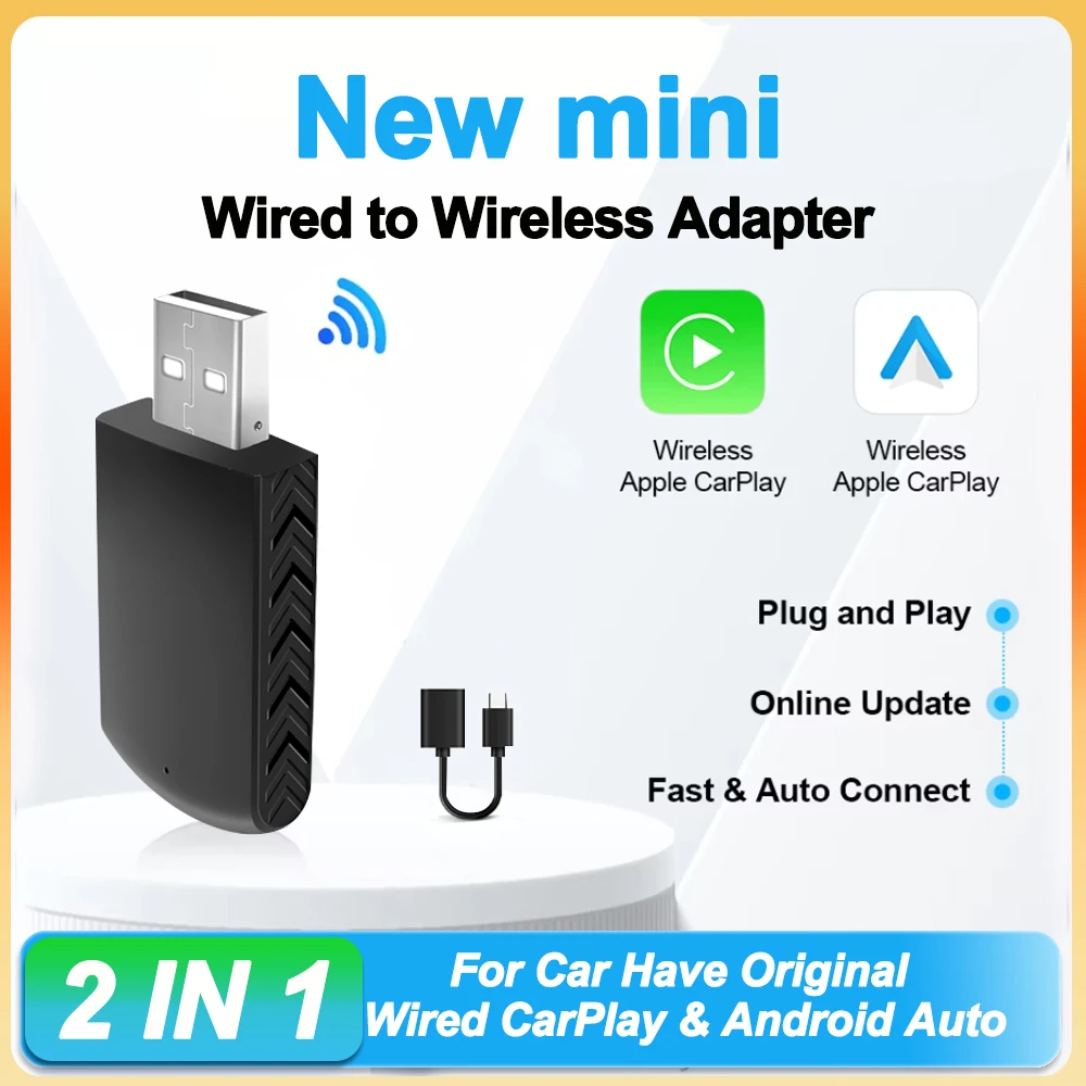 Smart Mini Box Plug And Play Wireless CarPlay Android Auto Wireless Adapter WiFi Fast Connect Universal For Toyota