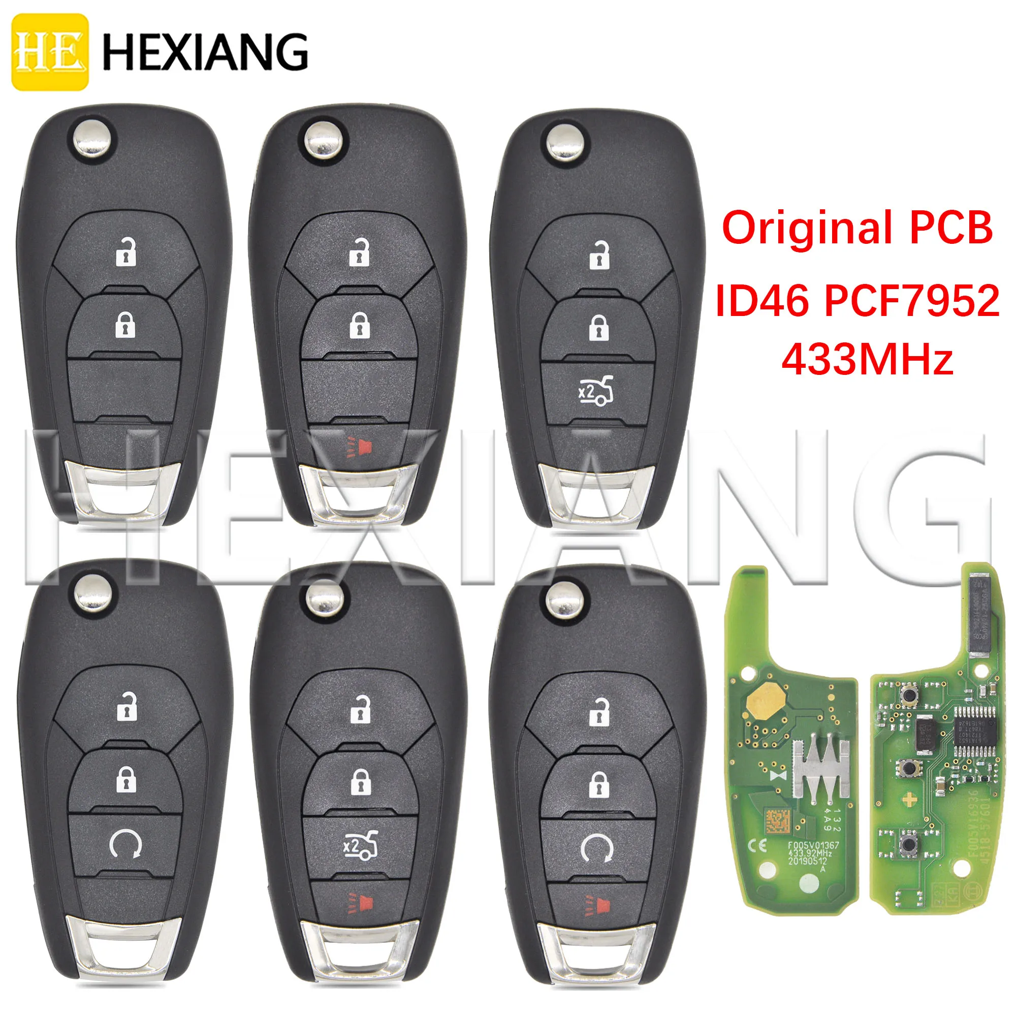 HE Original PCB ID46 PCF7952 433MHz Car Remote Flip Key For Chevrolet  Cruze Avo XL7 XL8 Trailblazer Onix RS Tracker