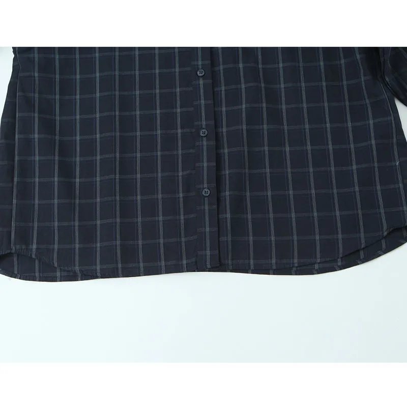 شيك موضة أسلوب بسيط تحقق القمصان للنساء 2025 جديد طويل الأكمام وشاح المرأة قميص فضفاض غير رسمي وبلوزة امرأة بلايز