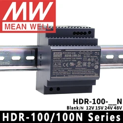 Original Mean Well HDR-100-12/15/24/48 meanwell HDR-100-12N/15N/24N/48N 85-100W Ultra Slim Step Shape DIN Rail Power Supply