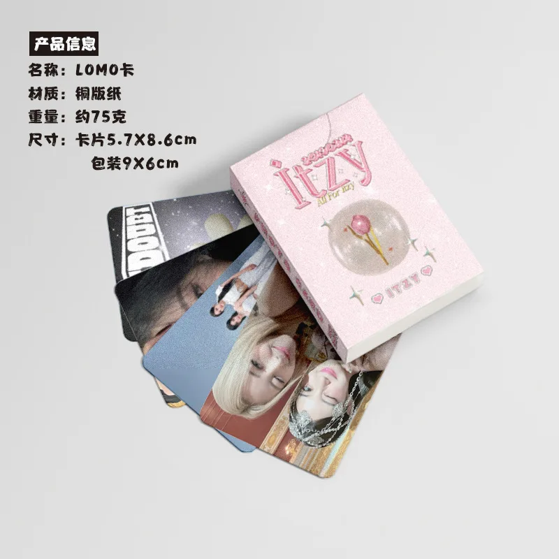 50pcs/set KPOP ITZY Album Laser Small Card LOMO Card YEJI Lia RYUJIN CHAERYEONG YUNA Girl Gift Postcard Glitter Photo Card