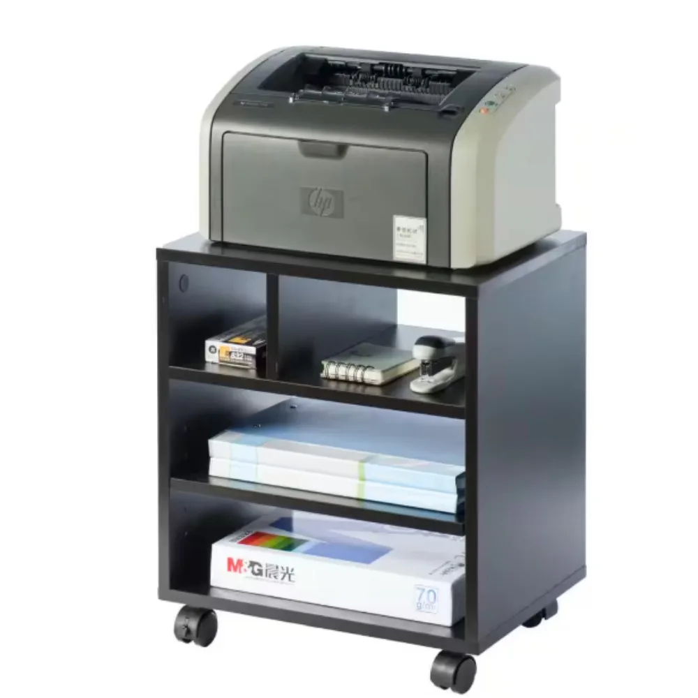 

Wooden Office Storage Printer Stand with Wheels,provides plenty of space to store office essentials handy and organized