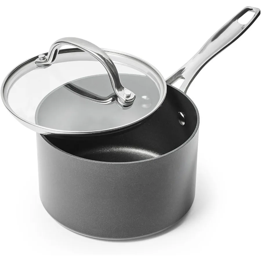 

Signature Hard Anodized Nonstick Saucepan Black