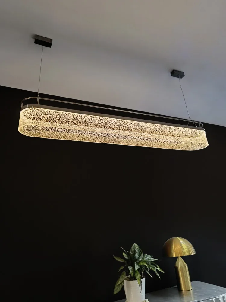 2025 อะคริลิคร้านอาหารจี้ยาวโต๊ะน้ําชาแผนกต้อนรับบาร์โมเดิร์นMinimalist Lightแผ่นจี้