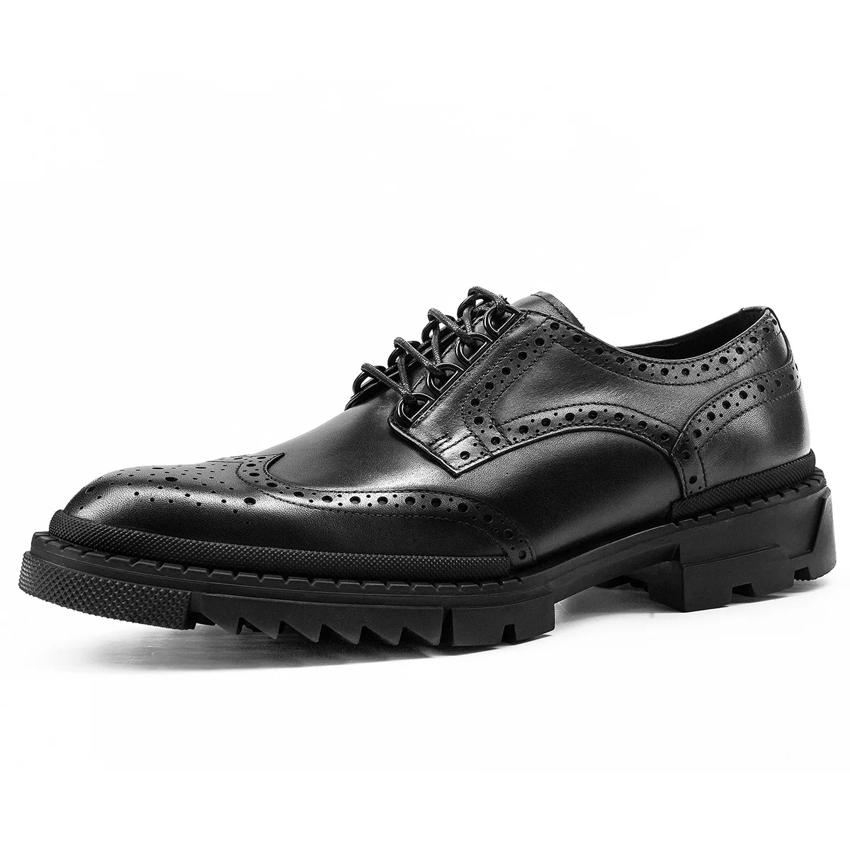 

New Men's Cowhide Business Casual Leather Shoes Fashion Formal Round Toe Lace Up Men Shoes