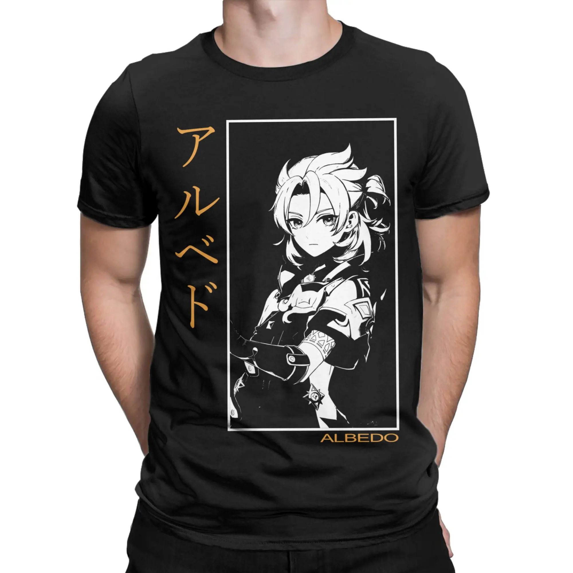 Albedo Genshin Impact Anime T Shirts Men Women 100% Cotton Vintage T-Shirt Round Neck  Tee Shirt Short Sleeve Clothing 6XL