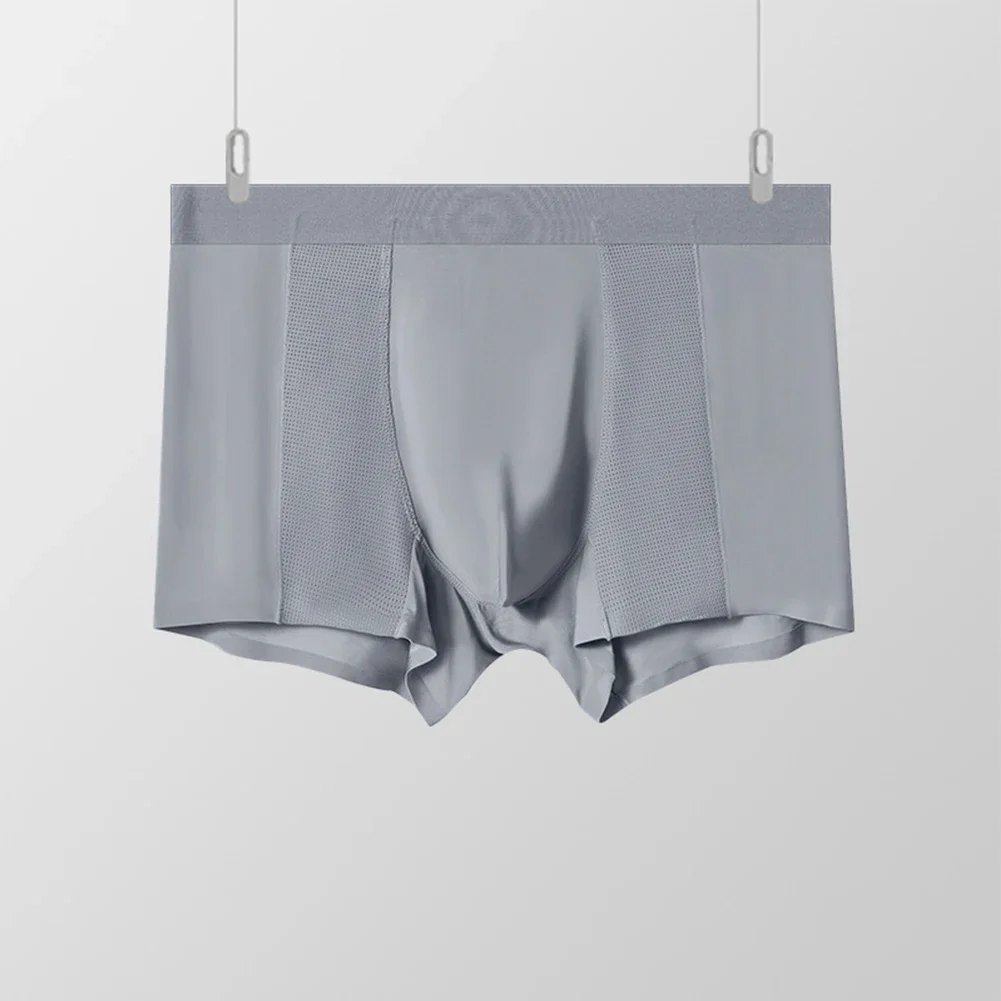 Men's Ice Silk Boxer Briefs Middle Waist Underwear Sexy and Soft Underpants Various Colors Available Sizes XL 4XL