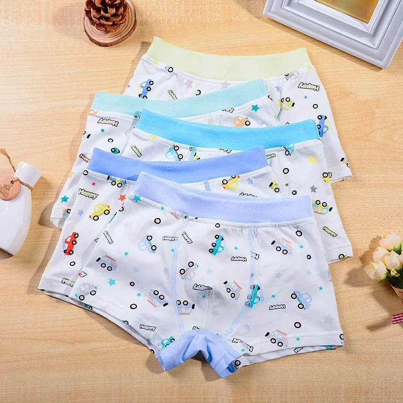 

2PC Children's Underwear Cartoon Kids Panties Baby Boxer Shorts Organic Cotton Shorts