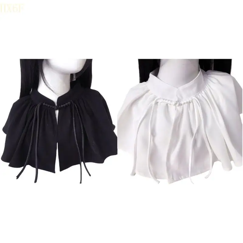 

HX6F Mystical Capelet for Fashion Enthusiasts Unique Street Shawl Solid Color Shoulder Wrap for Themed Event
