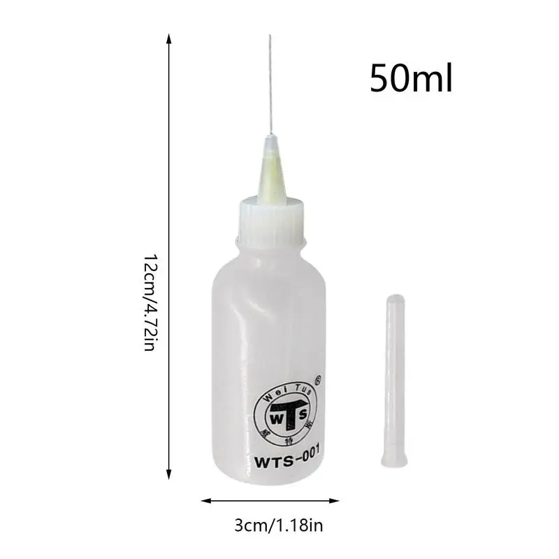 50ml Needle Tip Plastic Rosin Bottle Cleaning Liquid Flux Alcohol Oil Dispenser Plastic Hand Bottle Cleaner DIY Repair