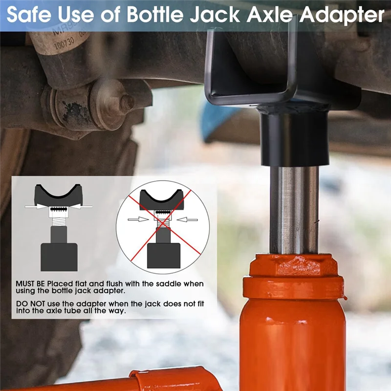 

Bottle Jack Adapter Axle Saddle For2" 3" 4" Round & 2" Square Tube Bottle Jack Axle Adapter Lifting Saddle-A08Q