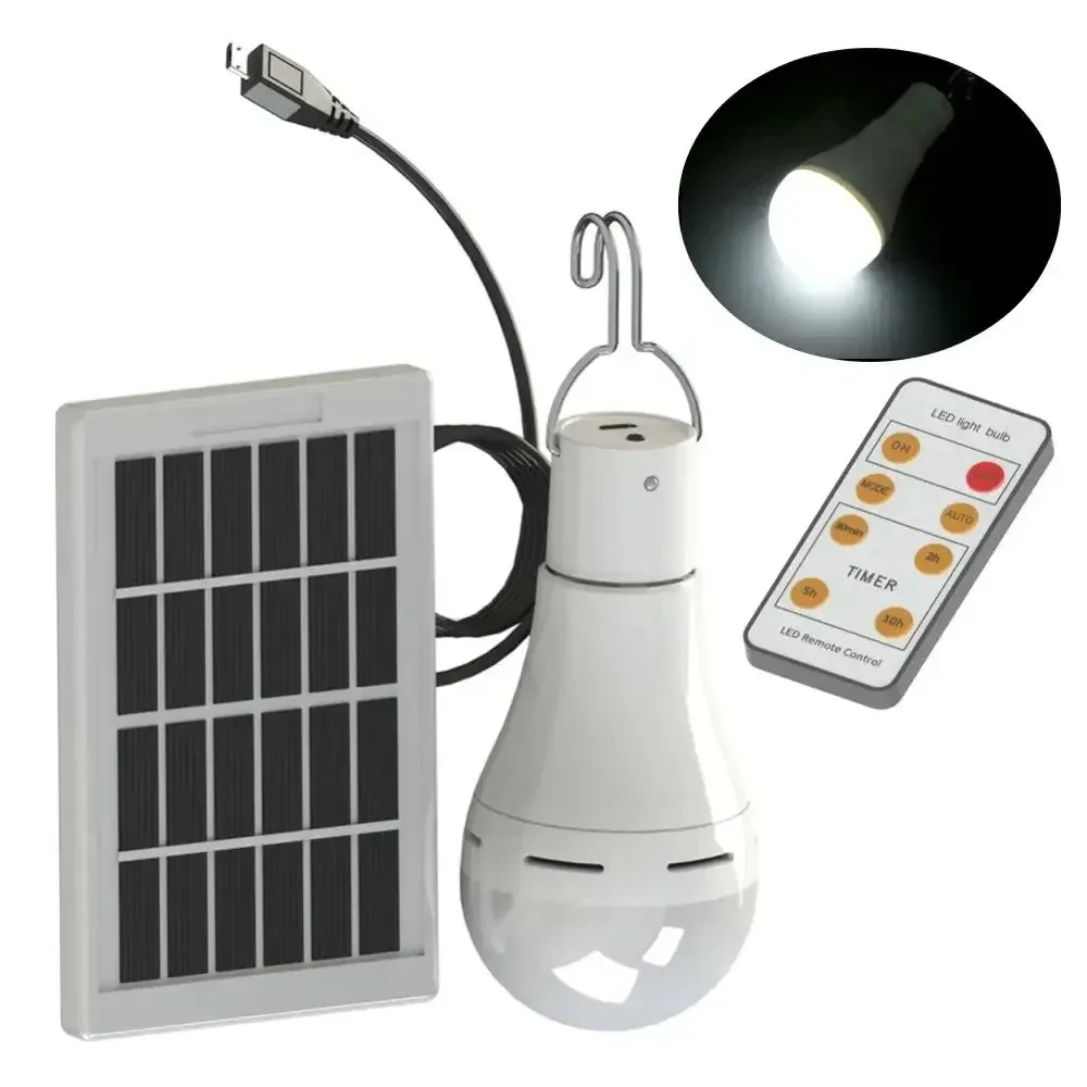 

Портативная лампа с питанием от солнечной батареи, лампочка с 5 режимами работы 20COB, Энергосберегающая лампочка для наружного кемпинга, палатки, ночной рыбалки, аварийное освещение