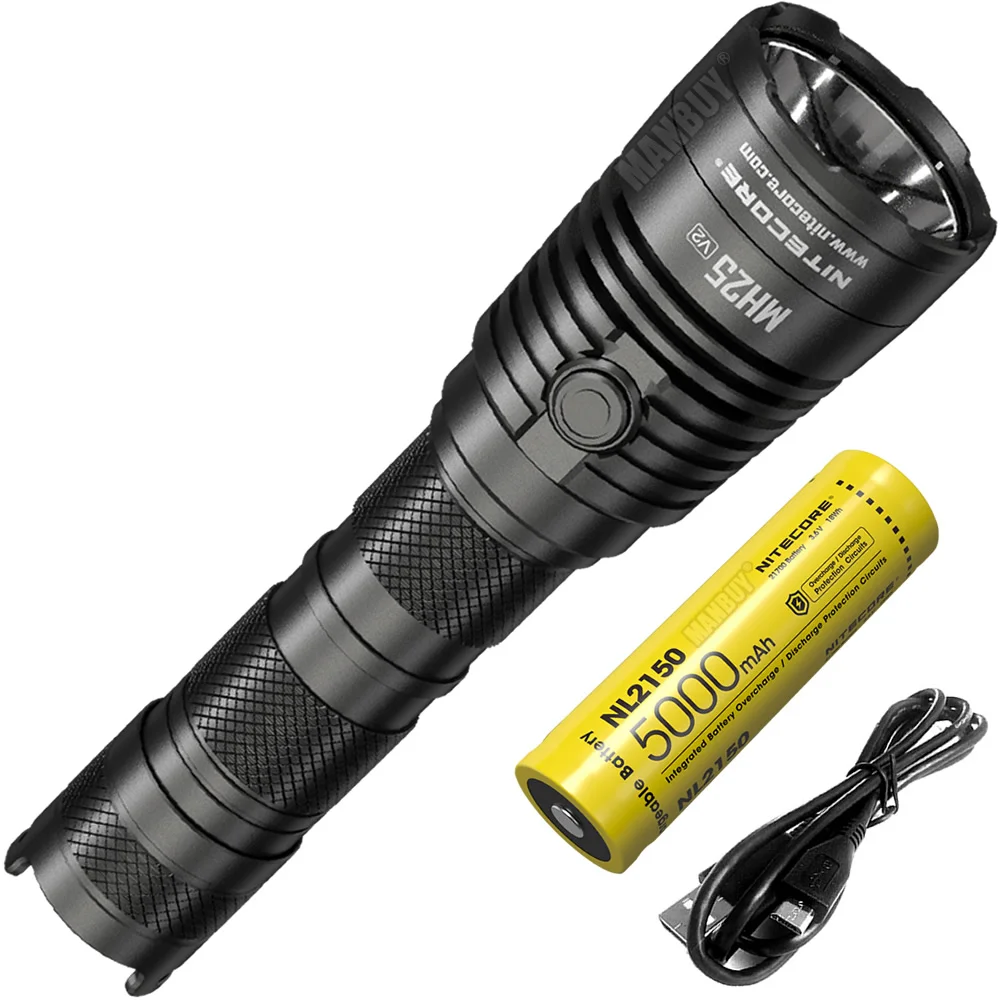 Nitecore MH25 V2 1300 LMs type-C Rechargeable Waterproof Tactical Flashlight 5000mAh 21700 Battery Outdoor Camping Hunting Torch