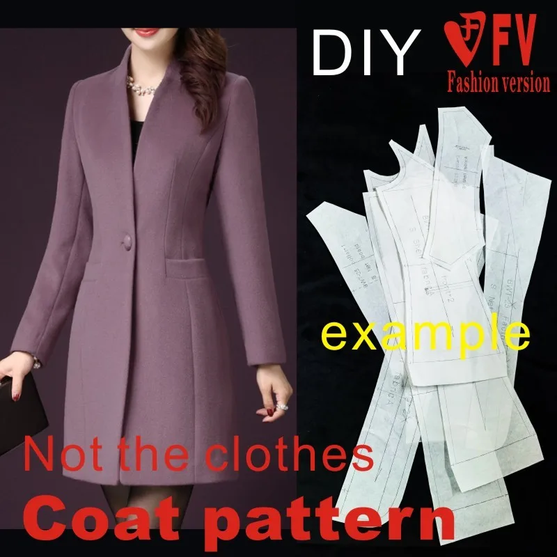 Making pattern women's stand-collar slim coat coat garment sewing drawing BFY-176