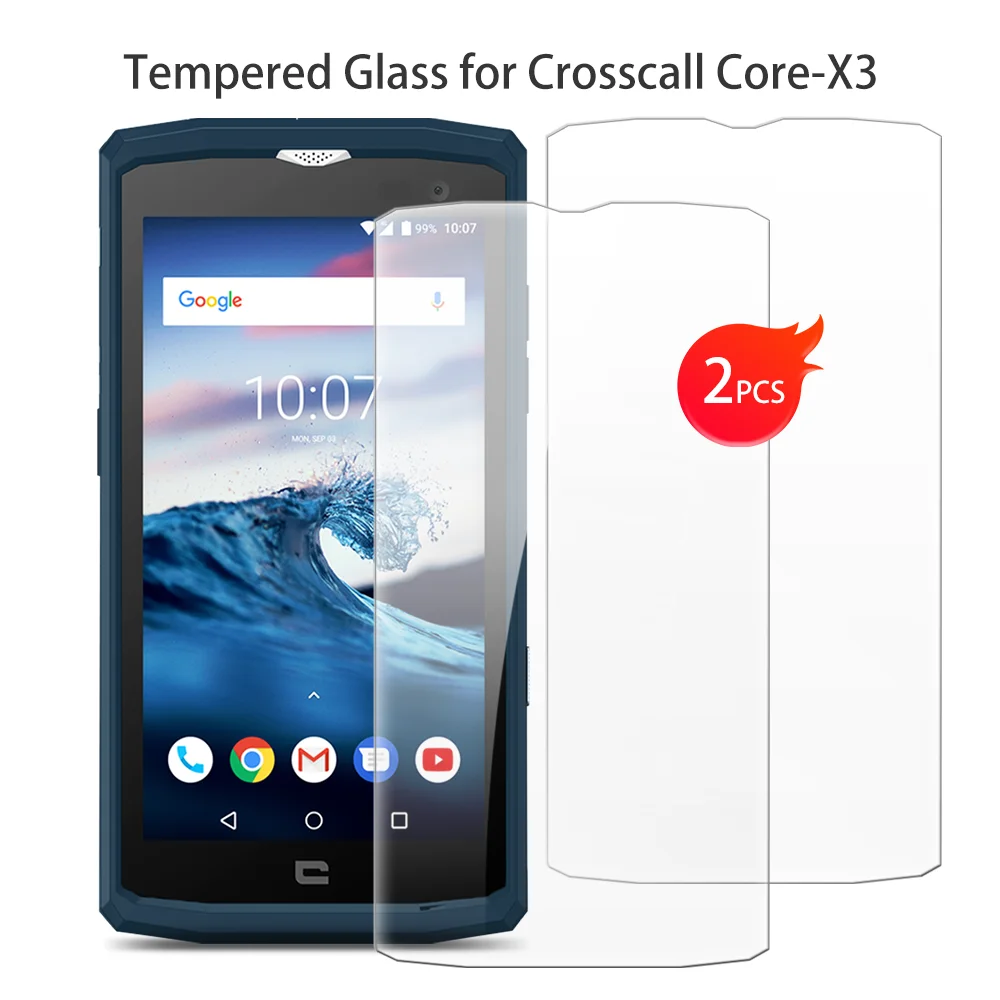 For Crosscall Core X3 Tempered Glass Protective ON Crosscall Action X3 5.0 Inch Screen Protector Smart Phone Cover Film