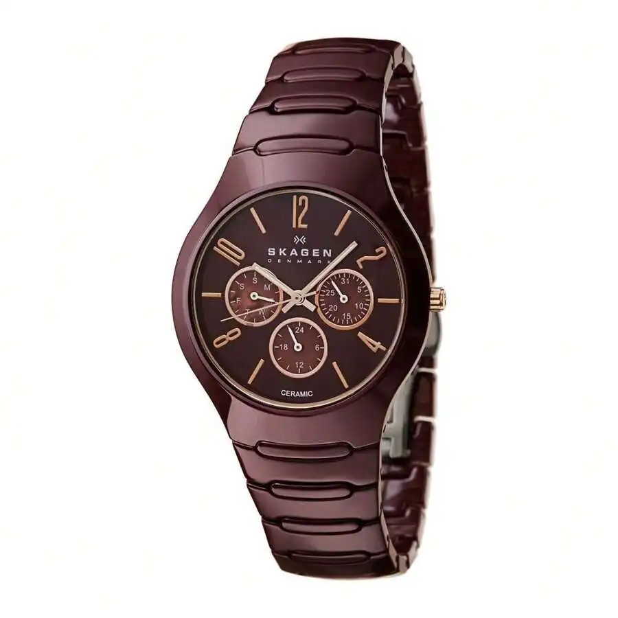 Skagen Skagen Ceramic Collection Women's Quartz Brown Ceramic Watch 817SXDC1