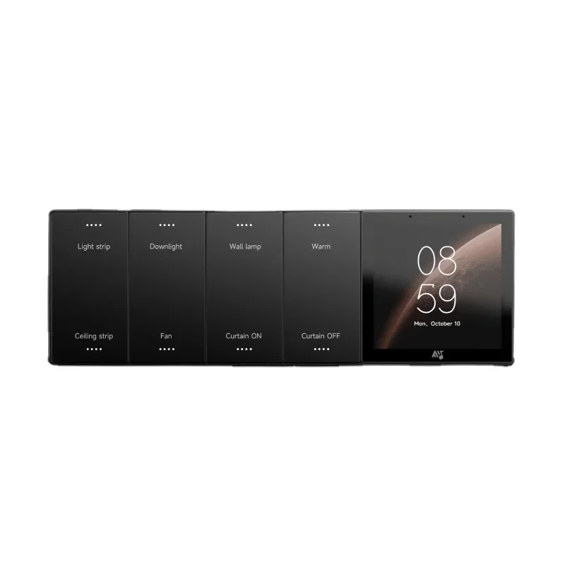 All-in-One 4 Inch Touch Screen Smart Home Control Panel Alexa Voice Skill Zigbee Wi-Fi Gateway Electric Powered Flip Linux Hotel