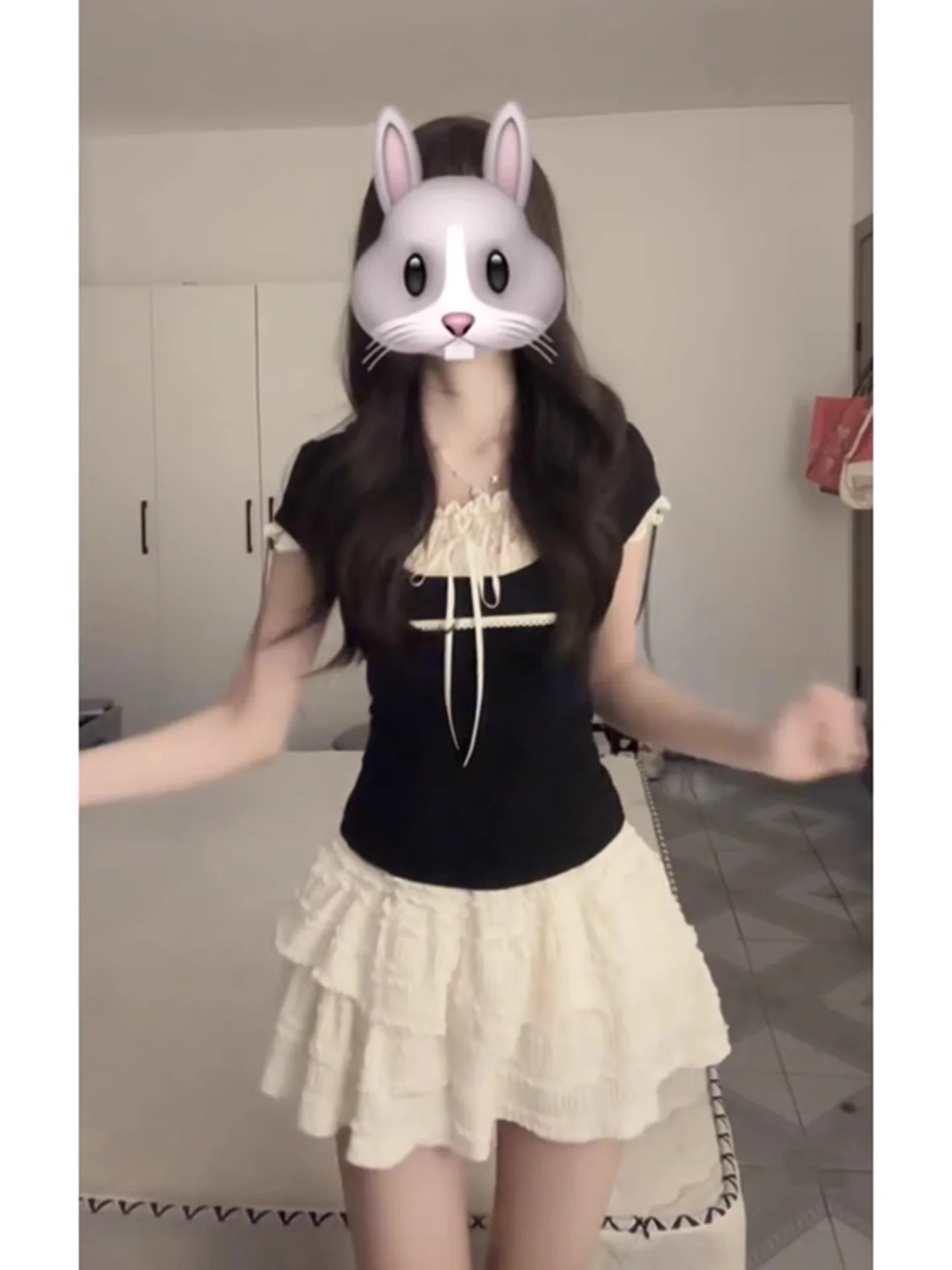 スイート プチ パフィー ケーキ スカート レディース 夏 新しい レトロ ハイウエスト スリミング 多用途 f-length スカート フィットネスなどに