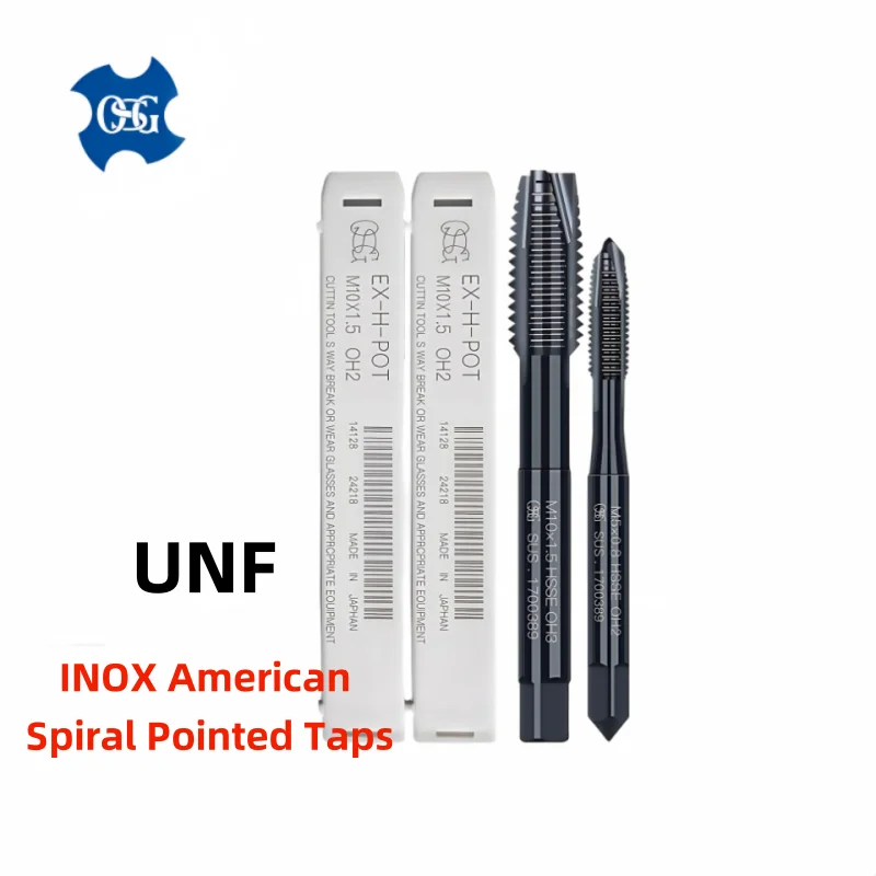 1 шт., Япония OSG HSSE INOX, американские спиральные остроконечные метчики UNF 0-80 2-56 10-32 1/4 3/16 5-44 4-48, стальной метчик с глухими отверстиями
