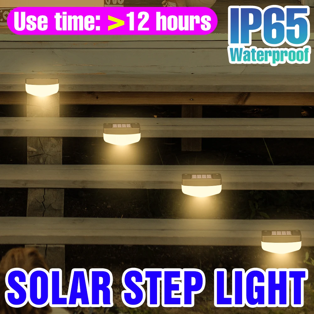 

Solar Led Light Outdoor Lighting Solar Step Lamp Exterior Led Reflector Garden Path Deck Lamps Led Spotlights For Pathway Yard