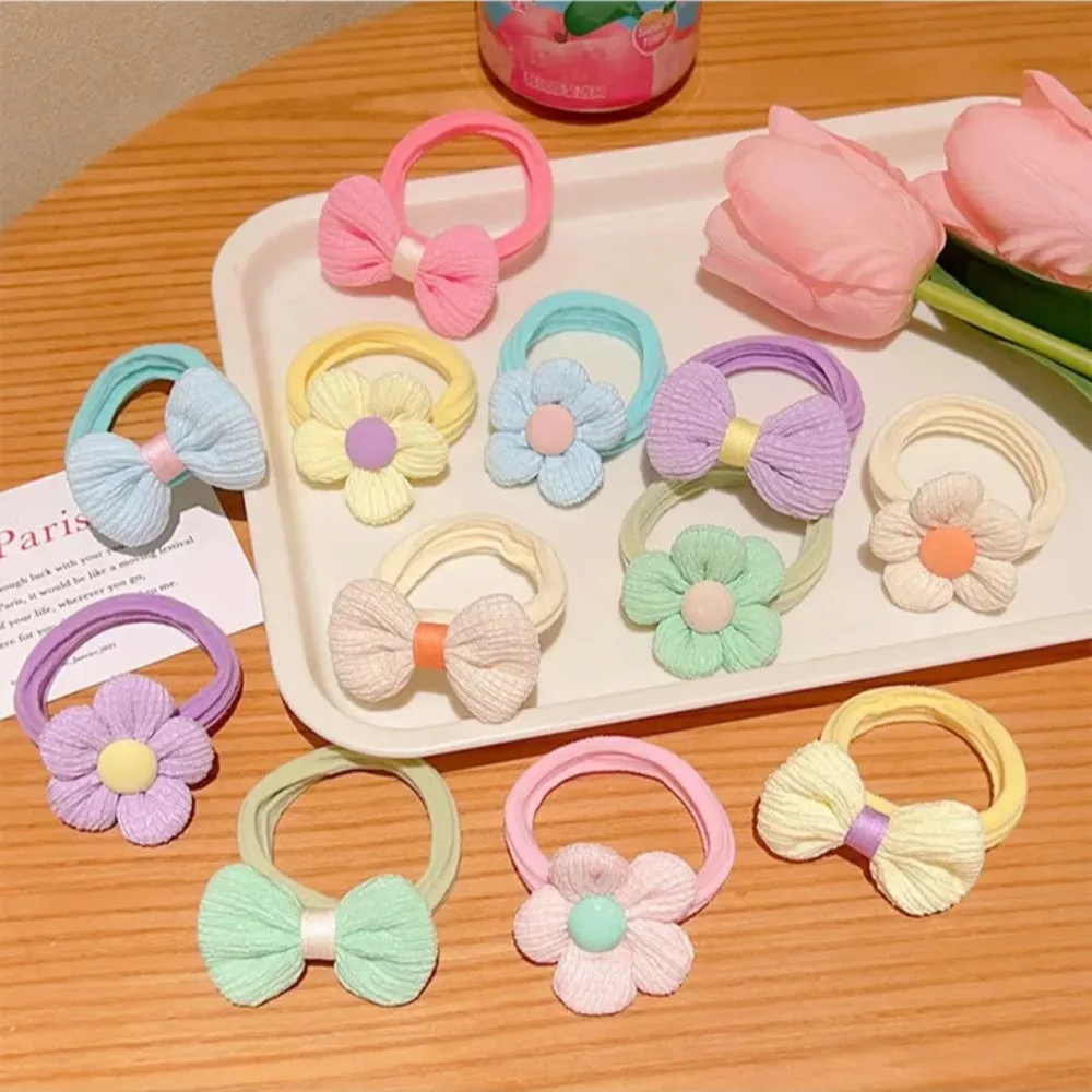 Corde à cheveux élastique mignonne pour bébé fille, anneau de fleur, bande de sauna, coiffure, nouveau, coréen, 6 pièces