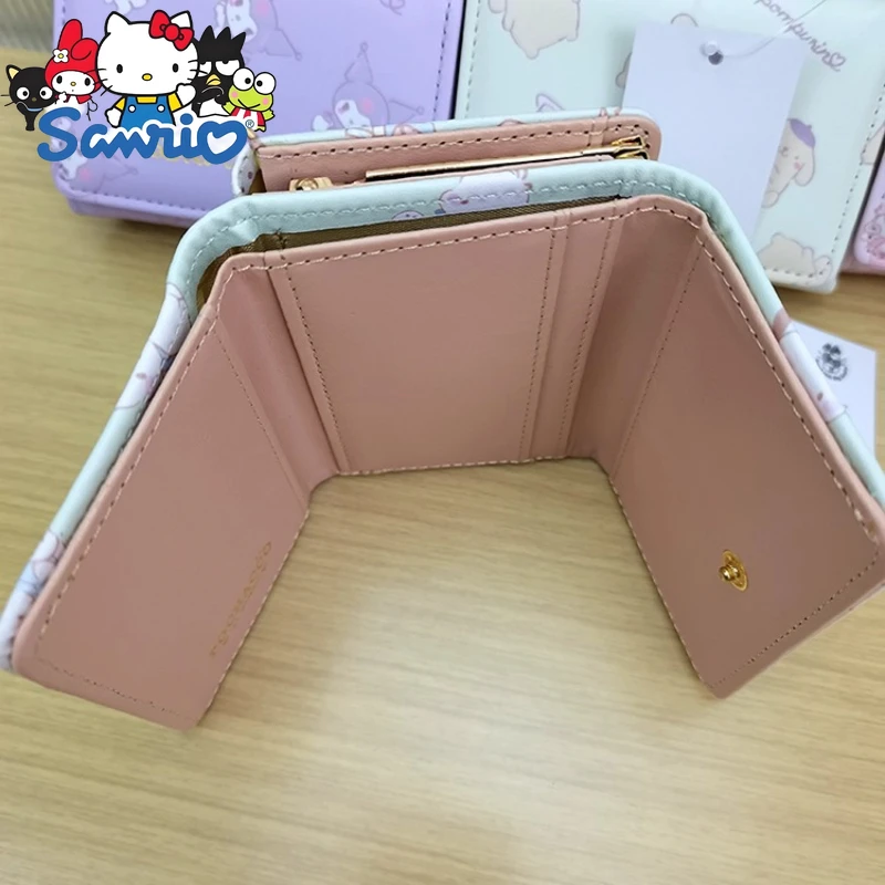 New Mini Short Wallet Cartoon Cute Folding Coin Purse PU Large Capacity Mini Fashion Women's Wallet Multiple Card Slots