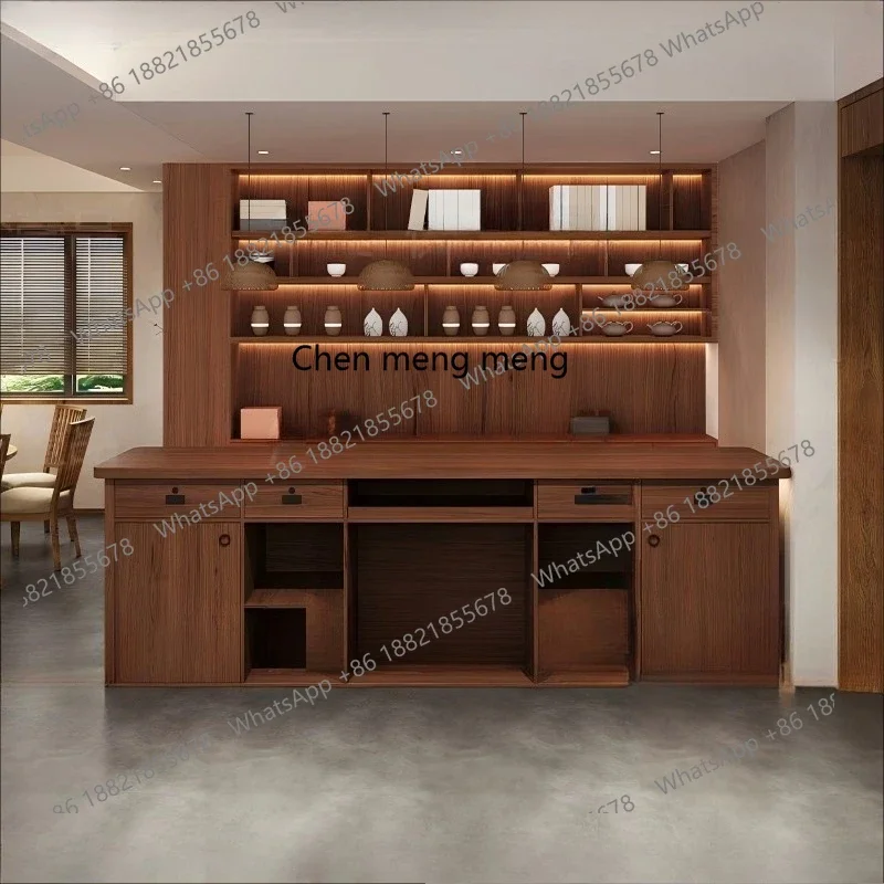 X Clothing shop, beauty salon checkout page Health center counter rattan, reception desk