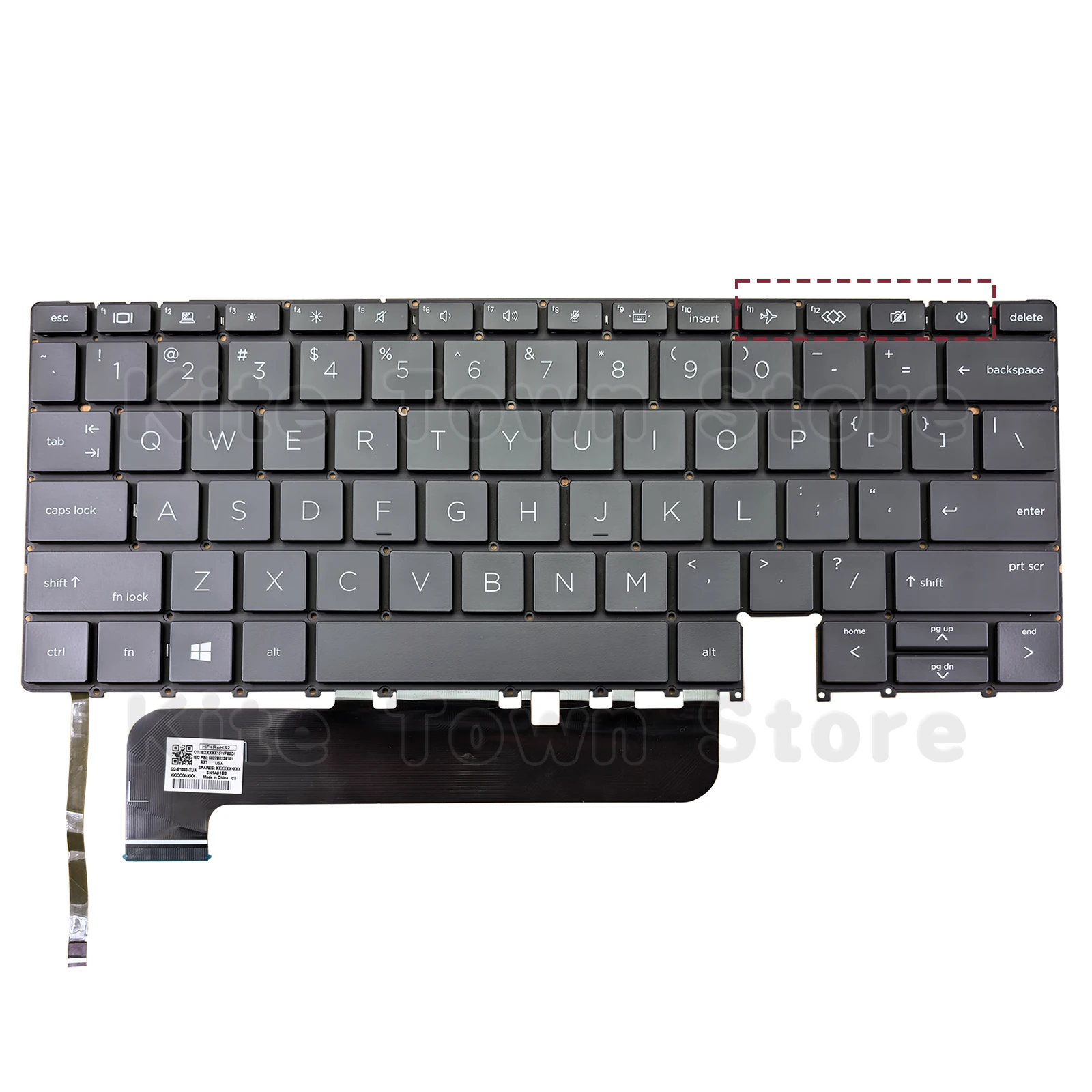 Keyboard Laptop AS Baru dengan Lampu Latar untuk HP Elite Dragonfly G3 G4 Hitam Tanpa Bingkai