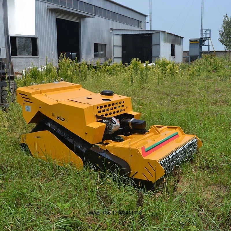 Small Robot Grass Cutter Cutting Width 800mm Remote Control Crawler Lawn Mower